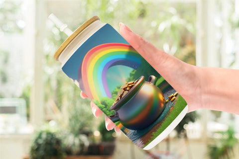 Glass Can Pot of Gold Patrick's Day Sublimation artnoy 