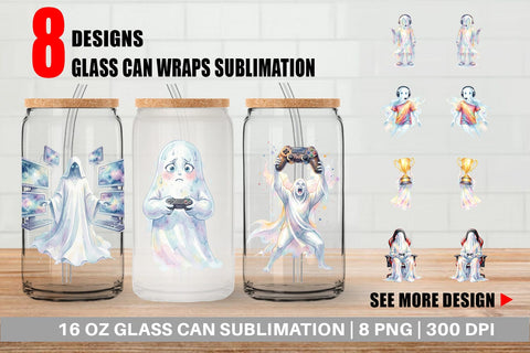 Glass Can Pro Esports Gamer Ghost Sublimation artnoy 