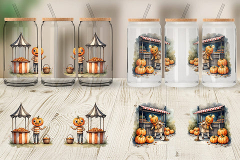 Glass Can Pumpkin Market Adventure Sublimation artnoy 