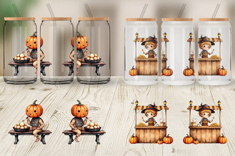 Glass Can Pumpkin Market Adventure Sublimation artnoy 