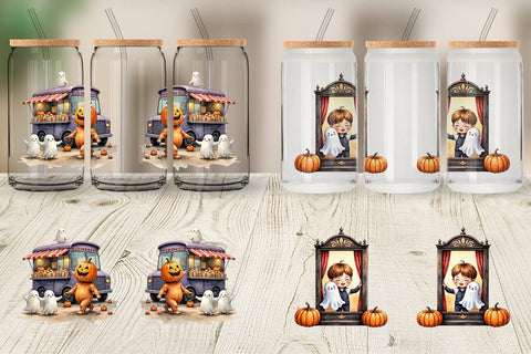 Glass Can Pumpkin Market Adventure Sublimation artnoy 