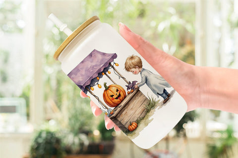Glass Can Pumpkin Market Adventure Sublimation artnoy 