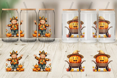 Glass Can Pumpkin Patch Pals Sublimation artnoy 