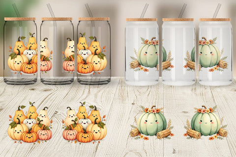 Glass Can Pumpkin Patch Pals Sublimation artnoy 