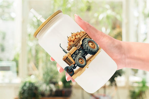 Glass Can Pumpkin Patch Pals Sublimation artnoy 