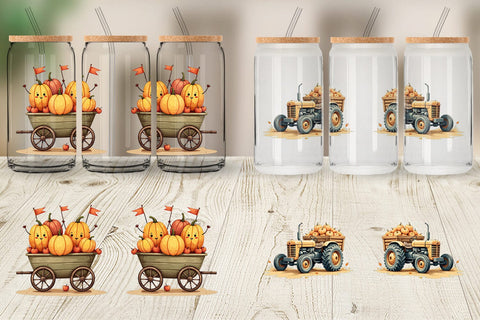 Glass Can Pumpkin Patch Pals Sublimation artnoy 