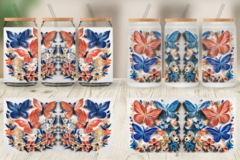 Glass Can Quilling Butterflies Sublimation artnoy 