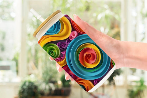 Glass Can Quilling Paper Colorful Sublimation artnoy 