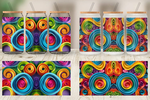 Glass Can Quilling Paper Colorful Sublimation artnoy 