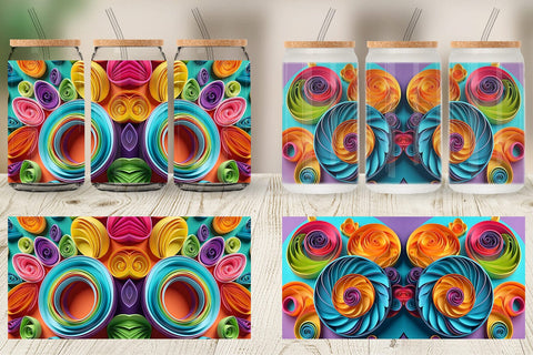 Glass Can Quilling Paper Colorful Sublimation artnoy 