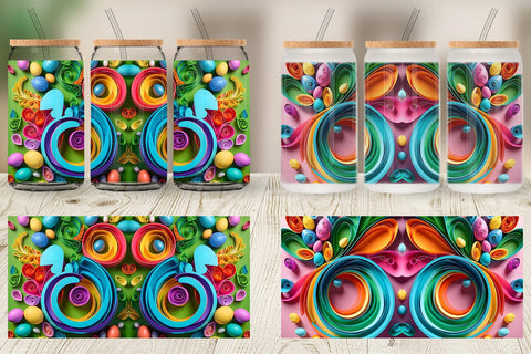 Glass Can Quilling Paper Colorful Sublimation artnoy 