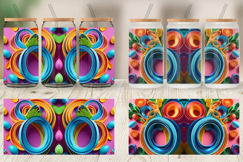 Glass Can Quilling Paper Colorful Sublimation artnoy 