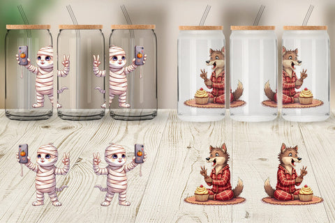 Glass Can Quirky Halloween Sublimation artnoy 