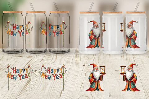 Glass Can Quirky New Year Sublimation artnoy 
