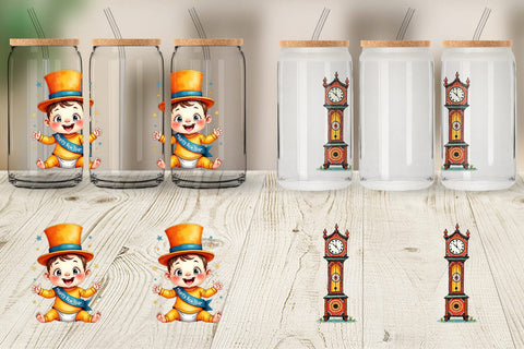 Glass Can Quirky New Year Sublimation artnoy 
