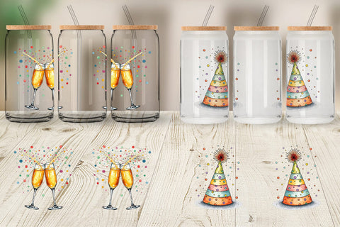 Glass Can Quirky New Year Sublimation artnoy 