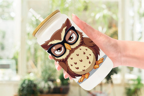 Glass Can Quirky Sarcastic Animals Sublimation artnoy 