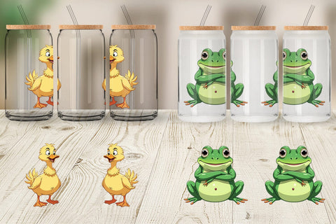 Glass Can Quirky Sarcastic Animals Sublimation artnoy 