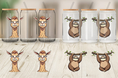 Glass Can Quirky Sarcastic Animals Sublimation artnoy 