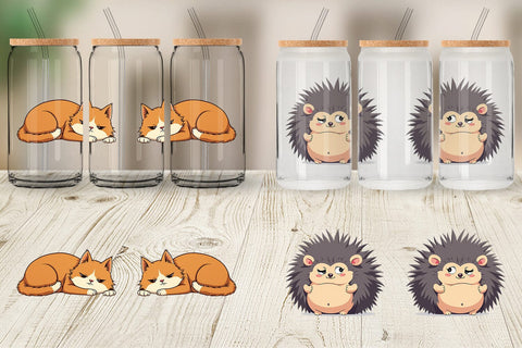 Glass Can Quirky Sarcastic Animals Sublimation artnoy 