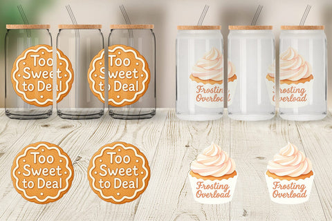 Glass Can Quotes Watercolor Christmas Dessert Drama Sublimation artnoy 