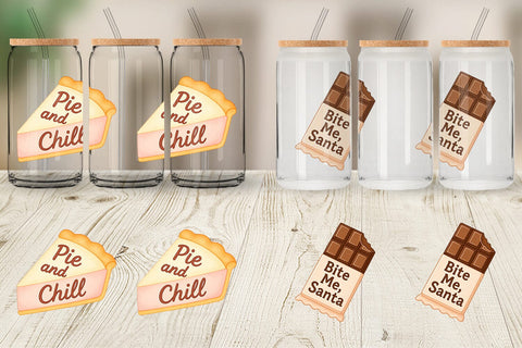 Glass Can Quotes Watercolor Christmas Dessert Drama Sublimation artnoy 