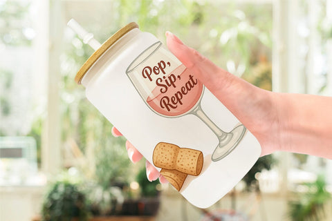 Glass Can Quotes Watercolor Holiday Chaos Essentials Sublimation artnoy 