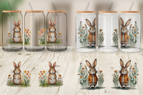 Glass Can Rabbit illustration Sublimation artnoy 