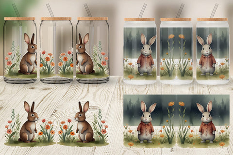 Glass Can Rabbit illustration Sublimation artnoy 