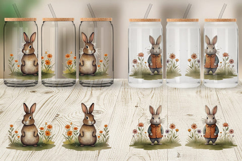 Glass Can Rabbit illustration Sublimation artnoy 