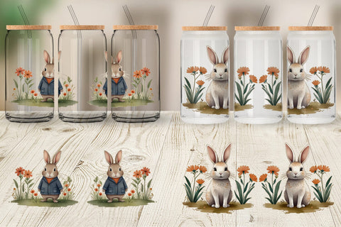 Glass Can Rabbit illustration Sublimation artnoy 