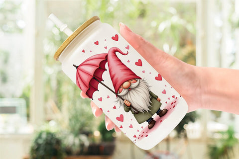 Glass Can Rain Umbrella Gnome Sublimation artnoy 