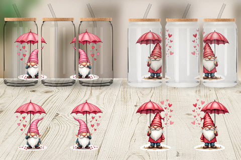 Glass Can Rain Umbrella Gnome Sublimation artnoy 