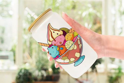 Glass Can Rainbow Ice Cream Sublimation artnoy 