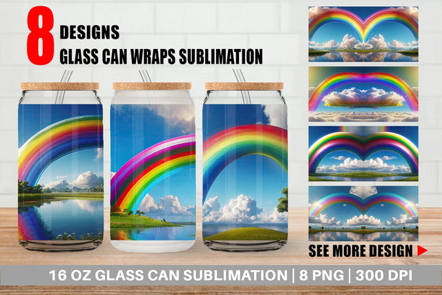 Glass Can Rainbow in Sky Sublimation artnoy 