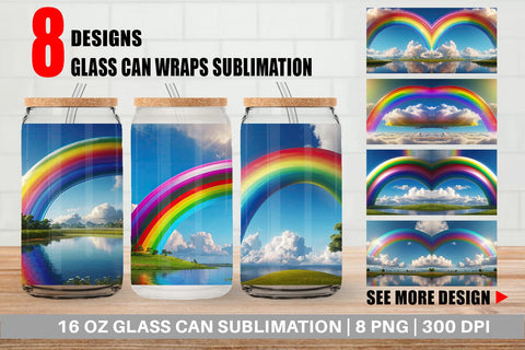 Glass Can Rainbow in Sky Sublimation artnoy 