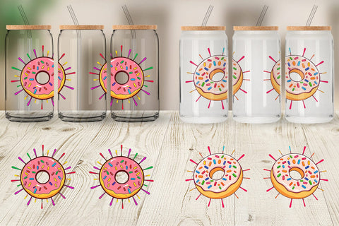 Glass Can Rainbow Sprinkle Donut Sublimation artnoy 