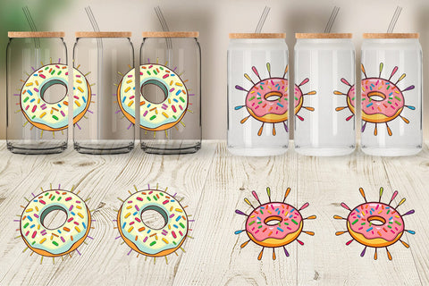 Glass Can Rainbow Sprinkle Donut Sublimation artnoy 