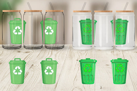 Glass Can Recycling Bin Sublimation artnoy 