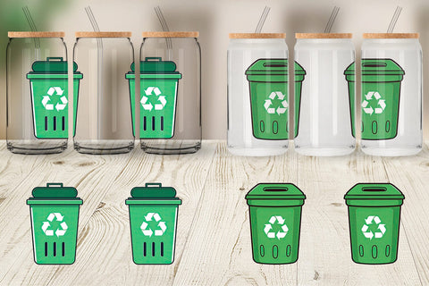Glass Can Recycling Bin Sublimation artnoy 