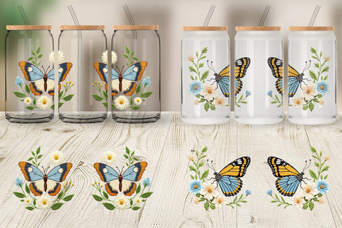 Glass Can Red Admiral Butterfly Sublimation artnoy 