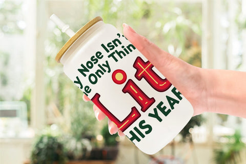 Glass Can Reindeer Rants Sarcastic Sleigh Puller Quotes Sublimation artnoy 