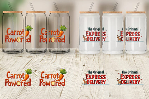 Glass Can Reindeer Rants Sarcastic Sleigh Puller Quotes Sublimation artnoy 