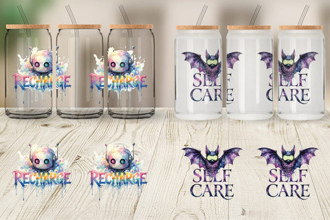 Glass Can Rest Recharge Quotes Sublimation artnoy 