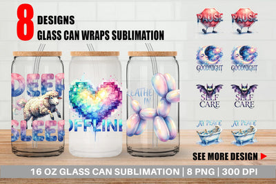 Glass Can Rest Recharge Quotes Sublimation artnoy 