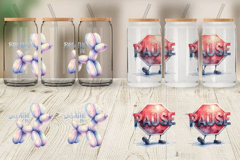 Glass Can Rest Recharge Quotes Sublimation artnoy 