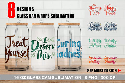 Glass Can Retail Therapy Sarcasm Sublimation artnoy 