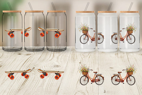Glass Can Retro 70s Summer Boho Watercolor Sublimation artnoy 