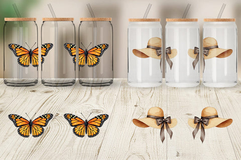 Glass Can Retro 70s Summer Boho Watercolor Sublimation artnoy 