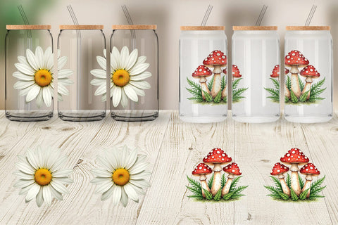 Glass Can Retro 70s Summer Boho Watercolor Sublimation artnoy 
